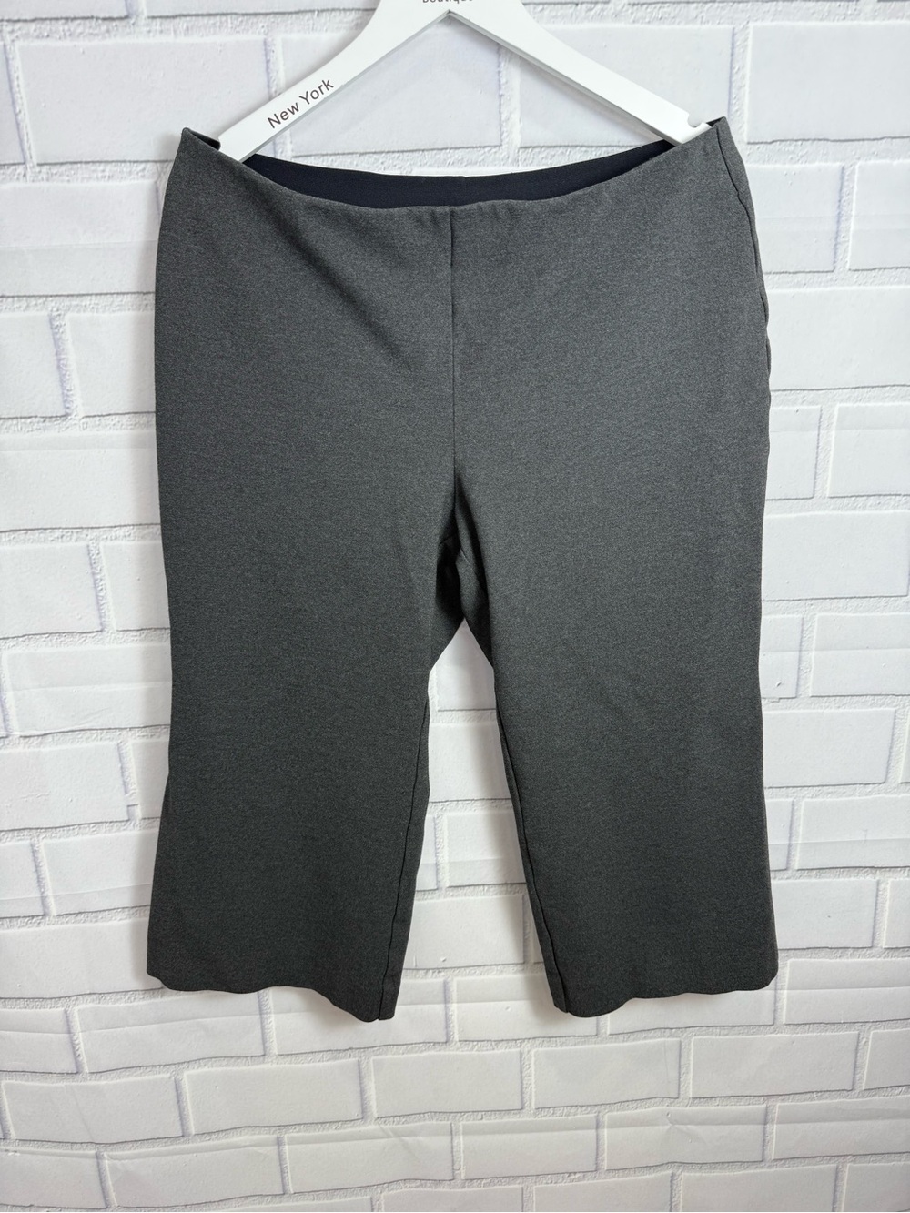 Lafayette 148 New York Gates Gray Cropped Cottagecore Pants stretch Pull On/XL - Picture 4 of 11